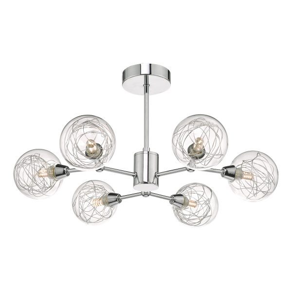 Tyka 6lt Semi Flush Polished Chrome & Glass