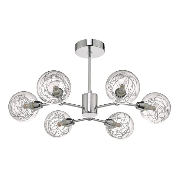 Tyka 6lt Semi Flush Polished Chrome & Glass - Image 2