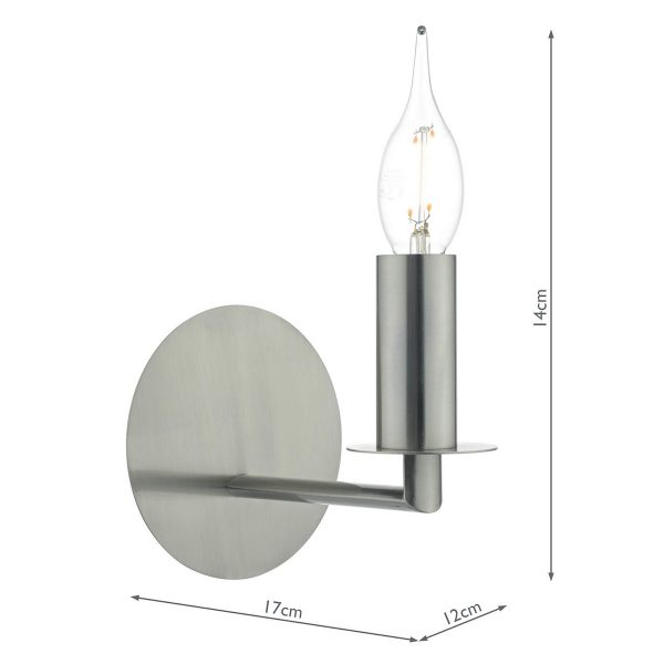 Tyler Wall Light Satin Nickel Fitting Only - Image 6