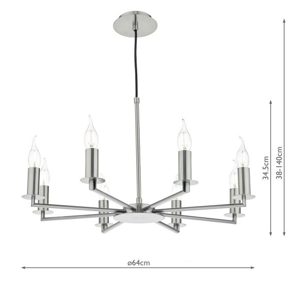 Tyler 8lt Pendant Satin Nickel Fitting Only - Image 6
