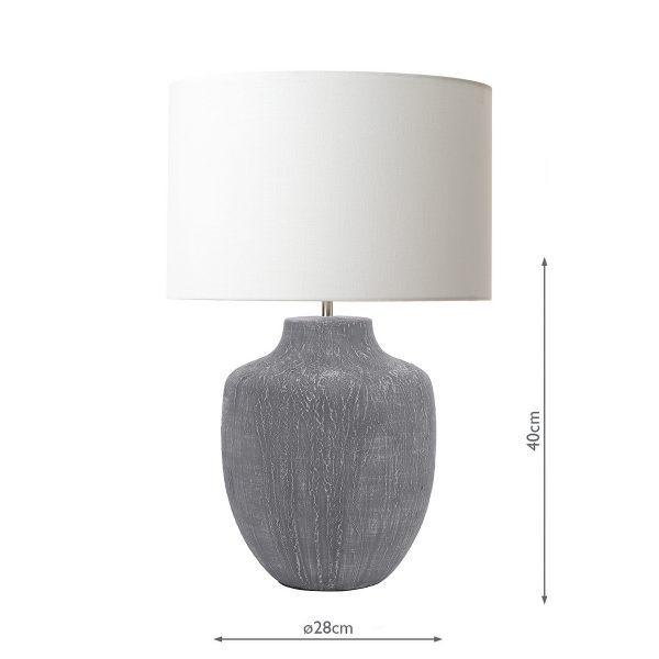 Udine Table Lamp Textured Grey Base Only - Image 6