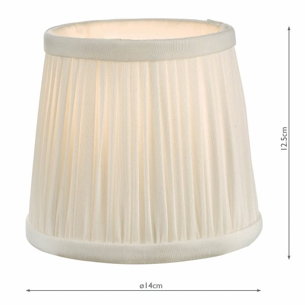 Ulyana Ivory Faux Silk Pleated Shade 14cm - Image 4