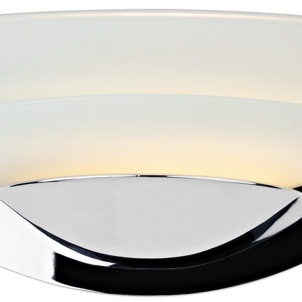 Una Glass 2 Disc Wall Bracket Chrome - Image 3