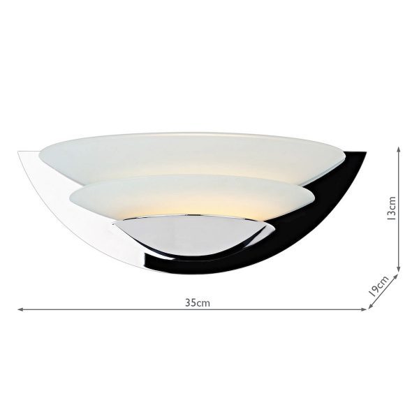 Una Glass 2 Disc Wall Bracket Chrome - Image 4