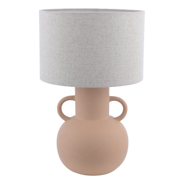 Urn Ceramic Table Lamp Terracotta With Shade - Image 4