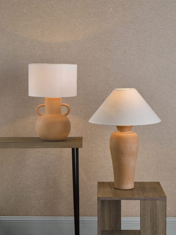 Urn Ceramic Table Lamp Terracotta With Shade - Image 8