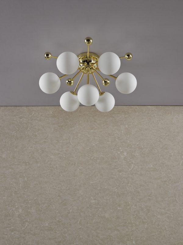 Ursa 7 Light Flush Polished Gold and Opal Glass - Image 9