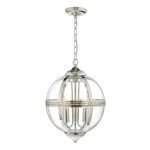 Vanessa 3 Light Pendant Polished Nickel & Glass