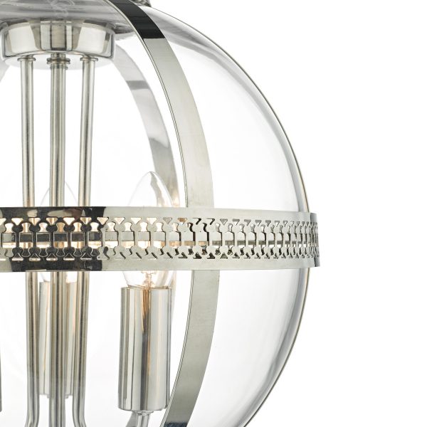 Vanessa 3 Light Pendant Polished Nickel & Glass - Image 2