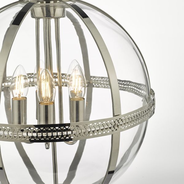 Vanessa 5 Light Pendant Polished Nickel And Clear - Image 2