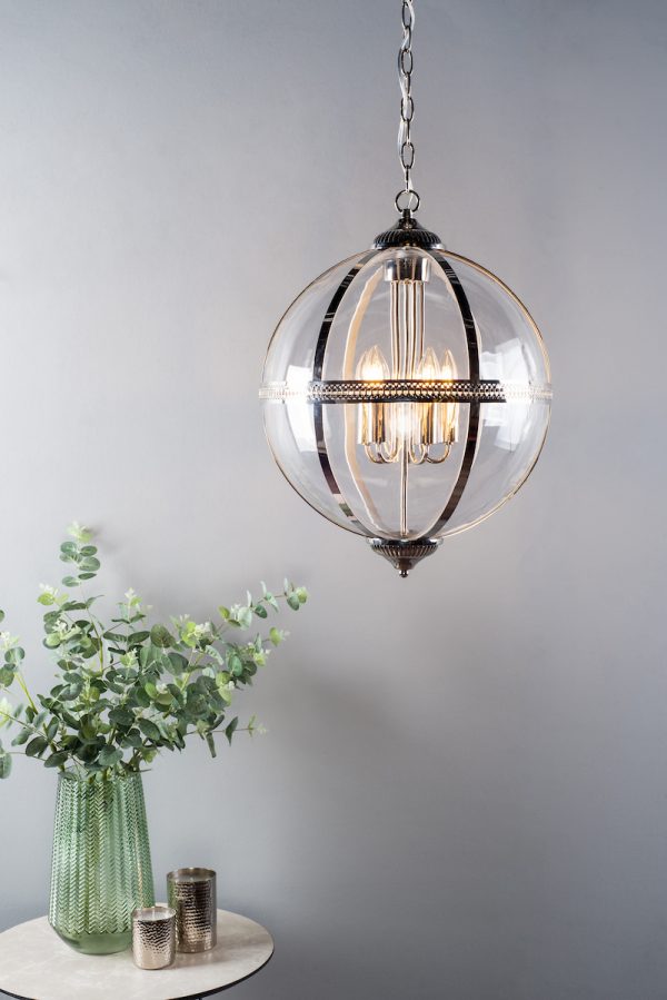 Vanessa 5 Light Pendant Polished Nickel And Clear - Image 4