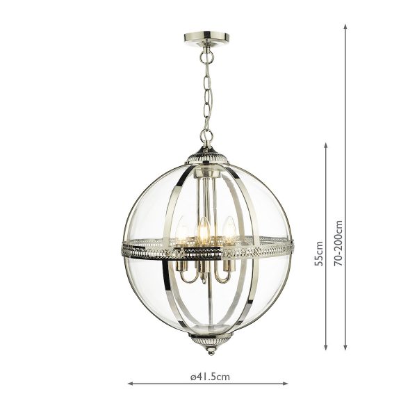 Vanessa 5 Light Pendant Polished Nickel And Clear - Image 5