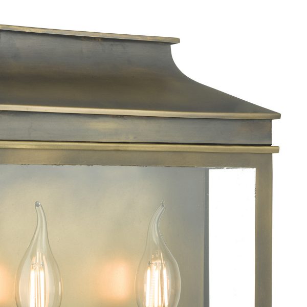 Vapour 2 Light Coach Lantern Outdoor Wall Light Weathered Brass IP44 - Image 2