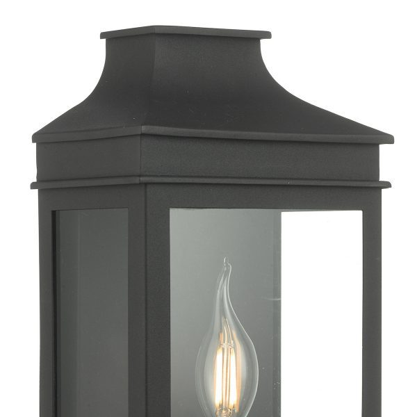Vapour Coach Lantern Outdoor Wall Light Matt Black IP44 - Image 2