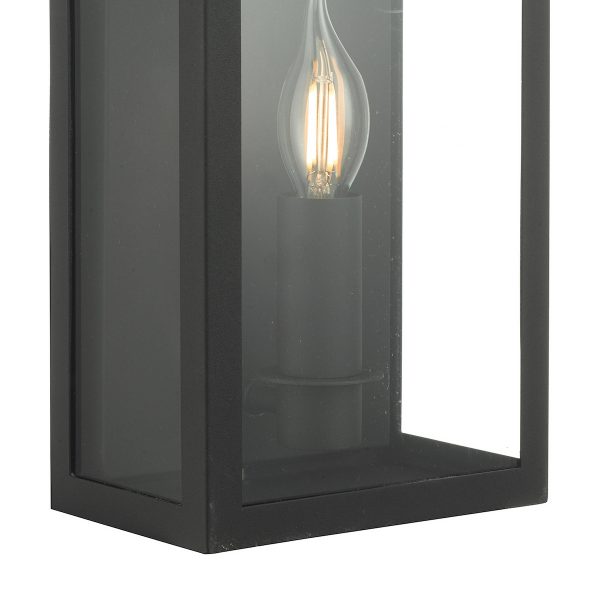 Vapour Coach Lantern Outdoor Wall Light Matt Black IP44 - Image 3