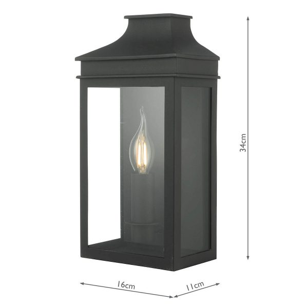 Vapour Coach Lantern Outdoor Wall Light Matt Black IP44 - Image 5