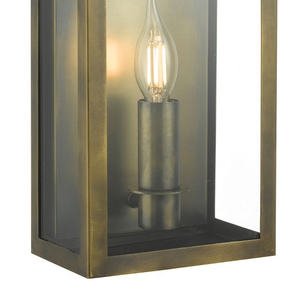 Vapour Coach Lantern Outdoor Wall Light Weathered Brass IP44 - Image 3