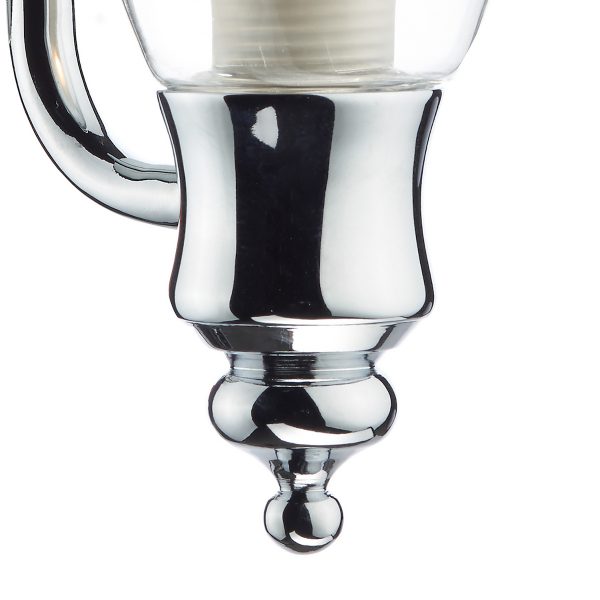 Vestry Bathroom Wall Light Polished Chrome Glass IP44 - Image 2