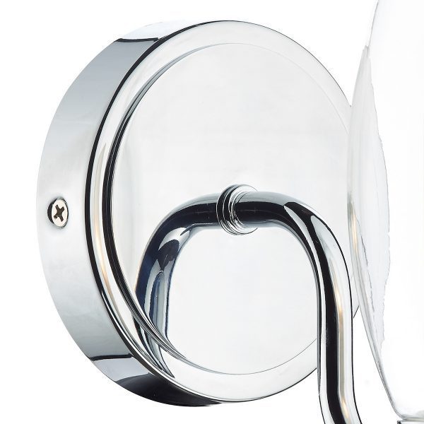 Vestry Bathroom Wall Light Polished Chrome Glass IP44 - Image 4