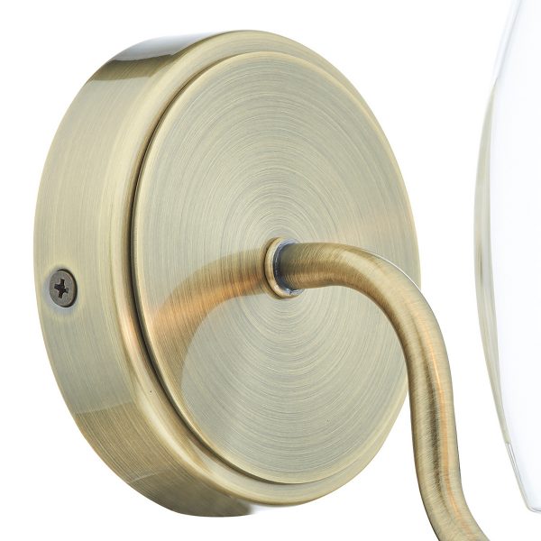 Vestry Bathroom Wall Light Antique Brass IP44 - Image 4