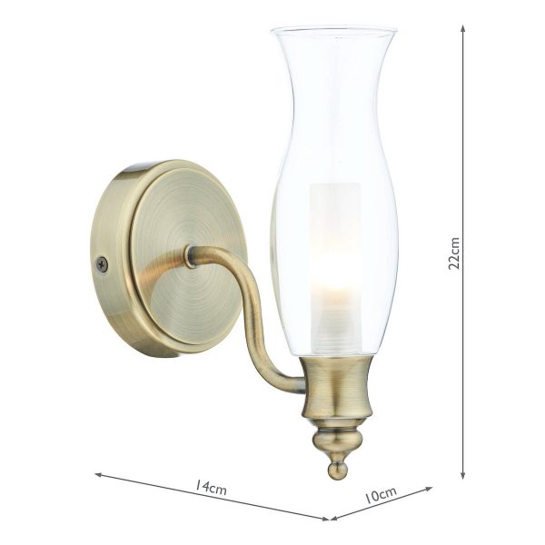 Vestry Bathroom Wall Light Antique Brass IP44 - Image 5