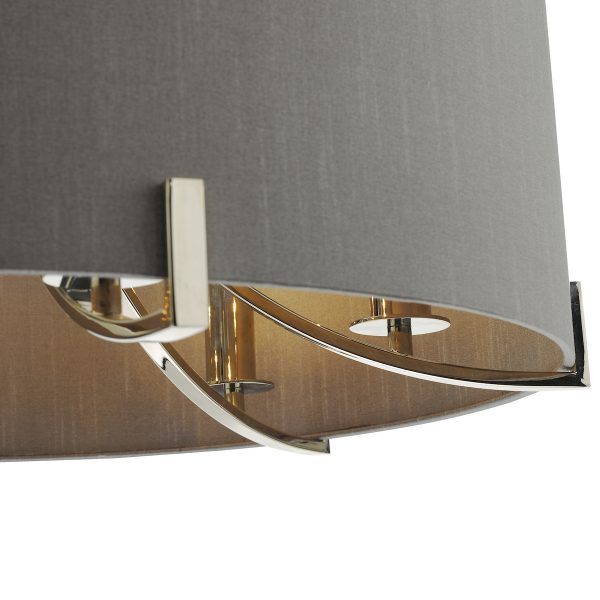 Veyron 6 Light Pendant Polished Nickel With Grey Shade - Image 3
