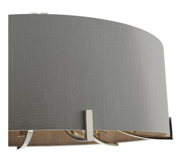 Veyron 6 Light Pendant Polished Nickel With Grey Shade - Image 4