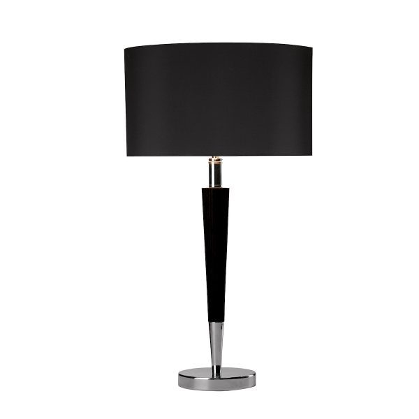 Viking Table Lamp Polished Chrome Black With Shade