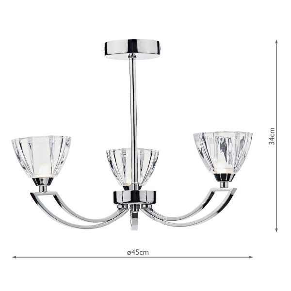 Vito 3 Light Semi Flush Polished Chrome - Image 5