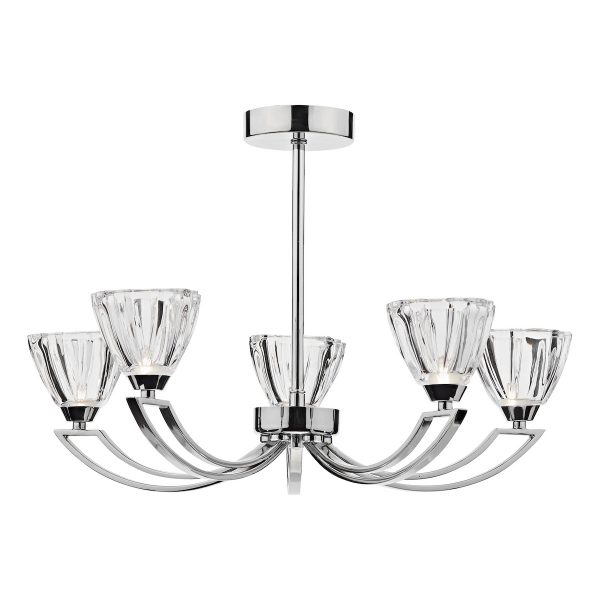 Vito 5 Light Semi Flush Polished Chrome