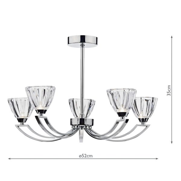 Vito 5 Light Semi Flush Polished Chrome - Image 5