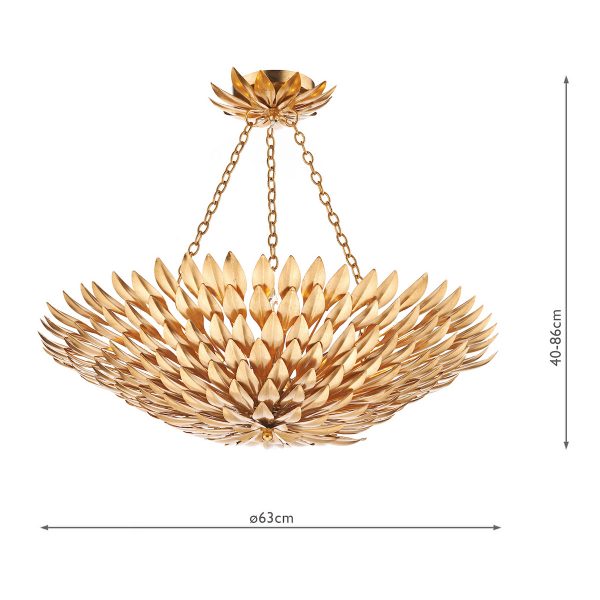 Volcano 5 Light Pendant Gold - Image 7