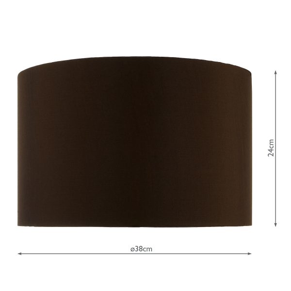Voyage Brown Faux Silk Drum Shade 38cm - Image 4