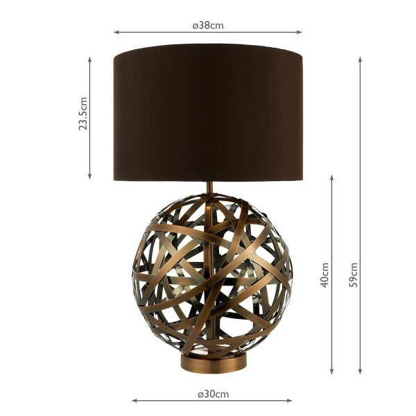 Voyage Table Lamp Antique Copper With Shade - Image 6