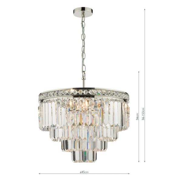 Vyana 4 Light Pendant Polished Nickel Crystal - Image 7