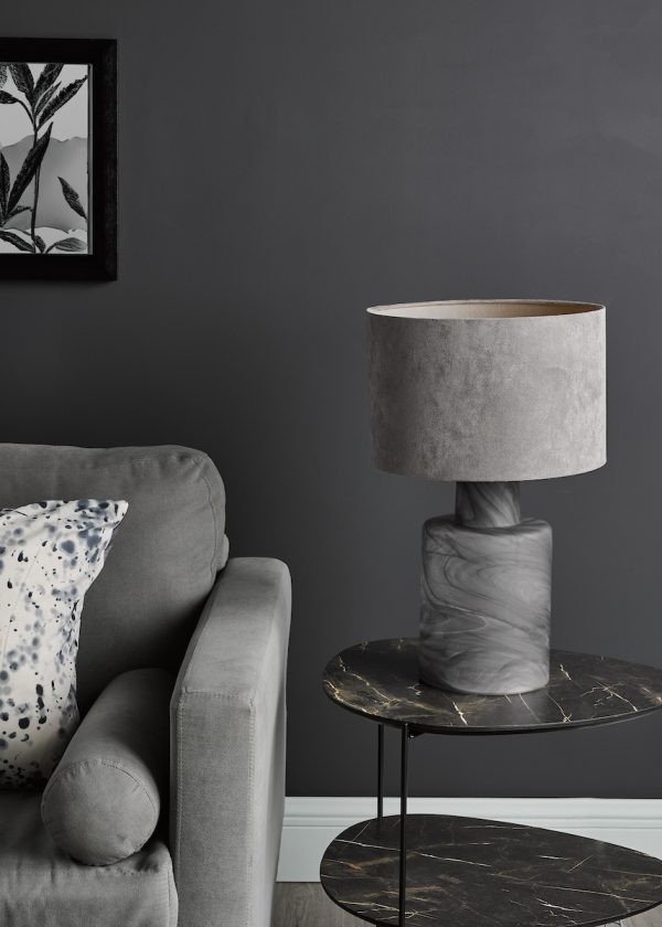Wanda Table Lamp Smoked Glass With Shade - Image 6