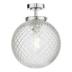 Wayne Bathroom Semi Flush Polished Chrome Glass IP44