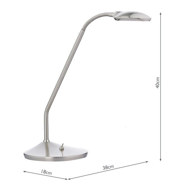 Wellington Task Table Lamp Satin Chrome LED - Image 4