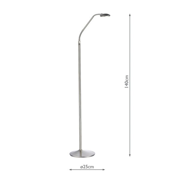 Wellington Task Floor Lamp Satin Chrome LED - Image 5