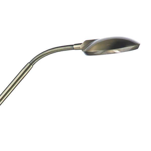 Wellington Task Floor Lamp Antique Brass LED - Image 2