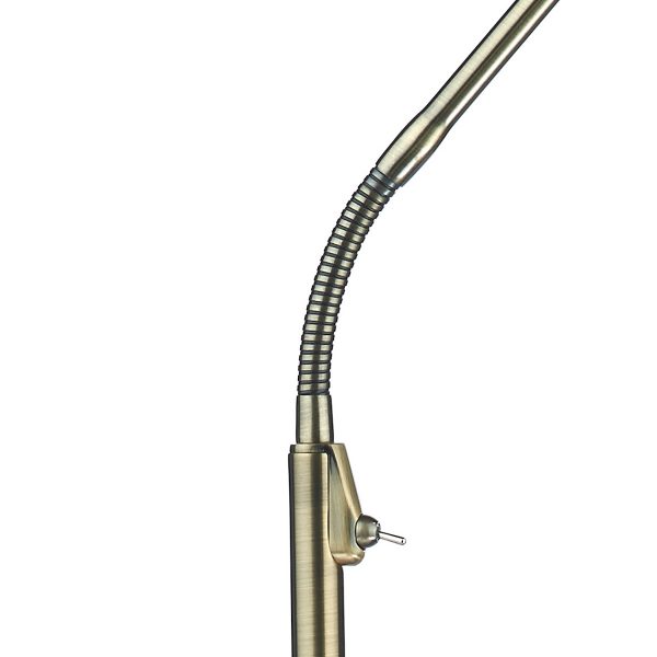 Wellington Task Floor Lamp Antique Brass LED - Image 3