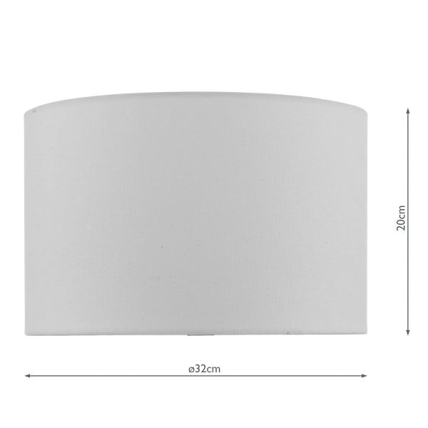 Weylin White Faux Silk Drum Shade 32cm - Image 2