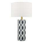 Weylin Table Lamp Blue And White Ceramic With Shade