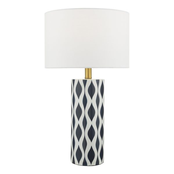Weylin Table Lamp Blue And White Ceramic With Shade