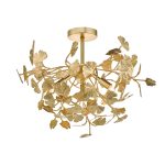 Yadira 4 Light Semi Flush Gold Leaf