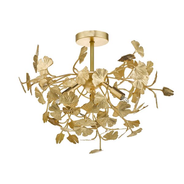 Yadira 4 Light Semi Flush Gold Leaf - Image 2