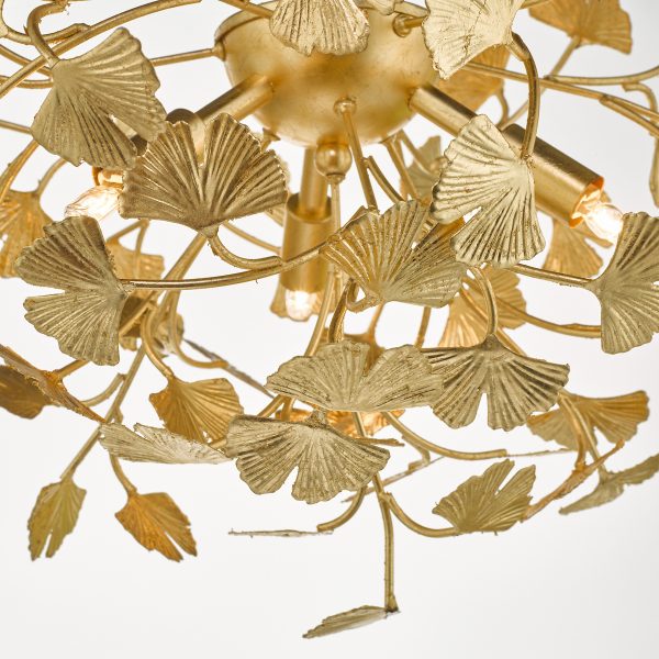 Yadira 4 Light Semi Flush Gold Leaf - Image 3