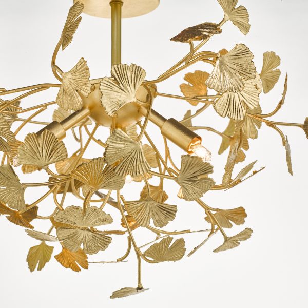 Yadira 4 Light Semi Flush Gold Leaf - Image 4