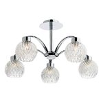 Yasmin 5 Light Semi Flush Polished Chrome