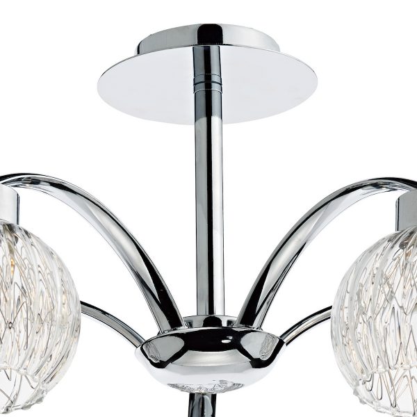 Yasmin 5 Light Semi Flush Polished Chrome - Image 2